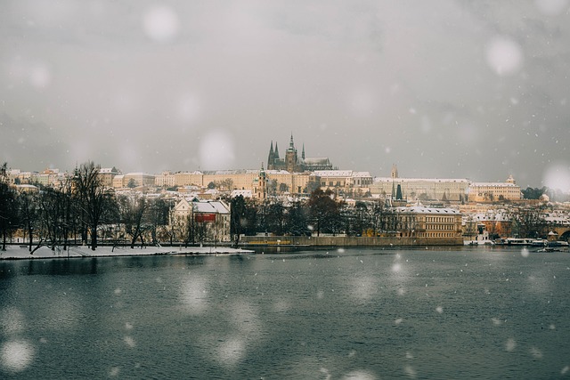 Vltava v Praze v zimě